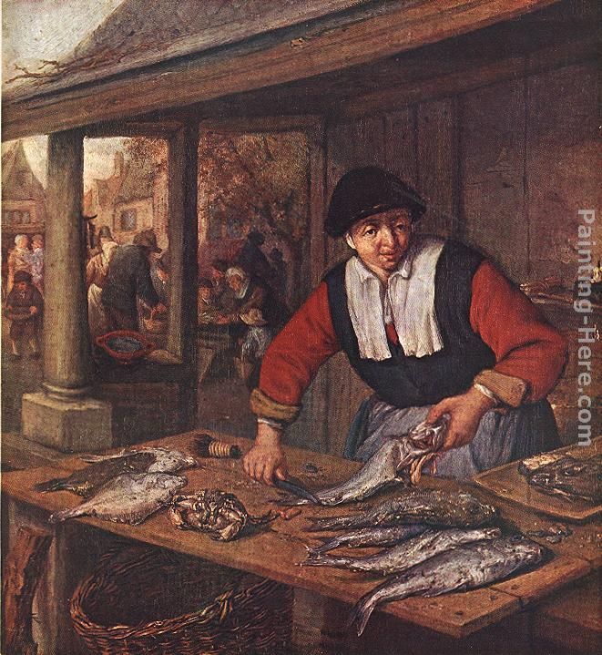 The Fishwife painting - Adriaen van Ostade The Fishwife art painting